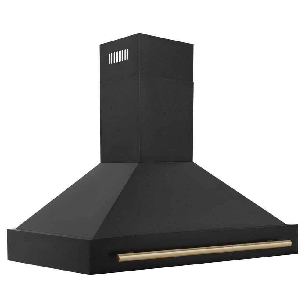 ZLINE Autograph Edition 48 in. Black Stainless Steel Range Hood with Handle (BS655Z-48)-Range Hoods-BS655Z-48-CB ZLINE Kitchen and Bath