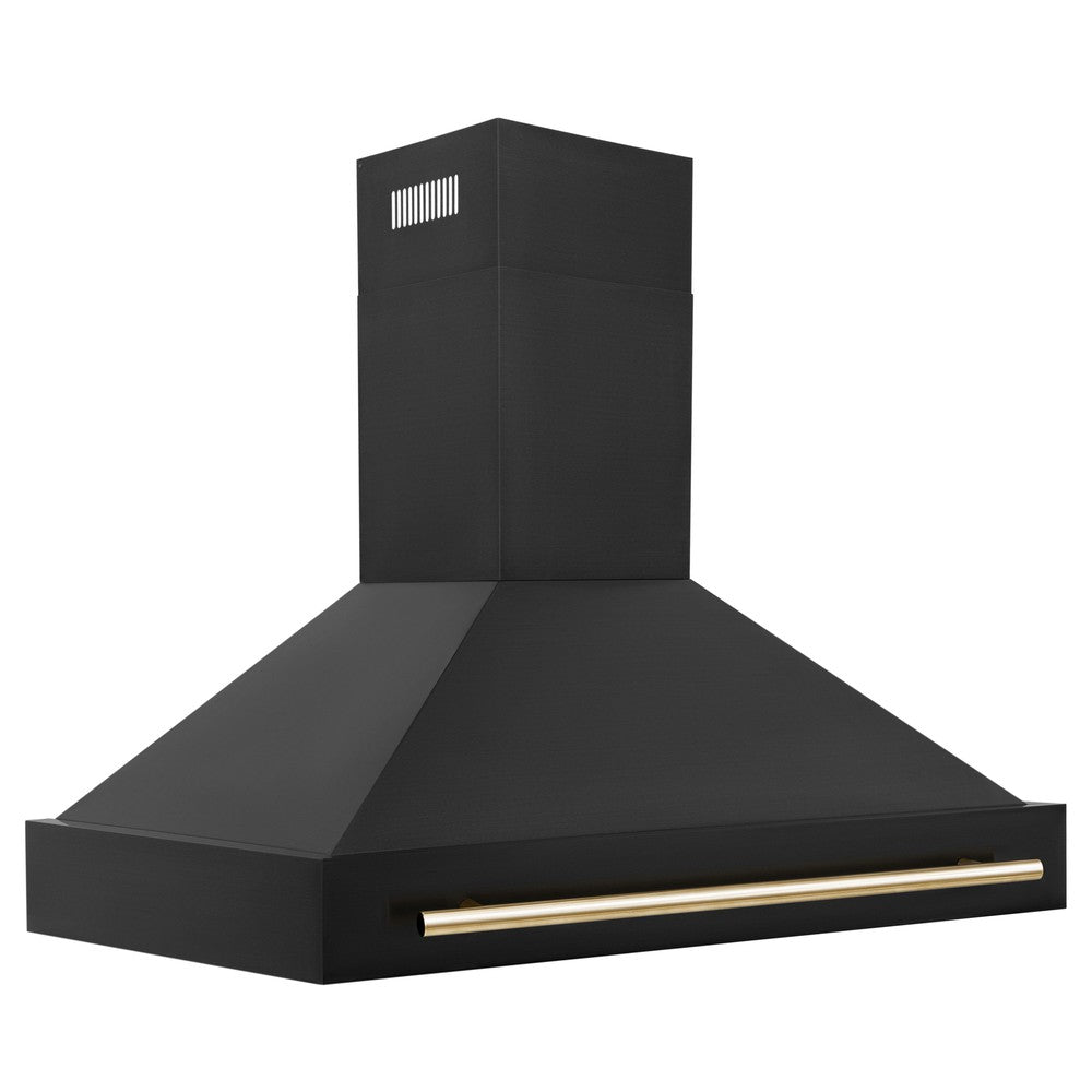 ZLINE Autograph Edition 48 in. Black Stainless Steel Range Hood with Handle (BS655Z-48)-Range Hoods-BS655Z-48-G ZLINE Kitchen and Bath