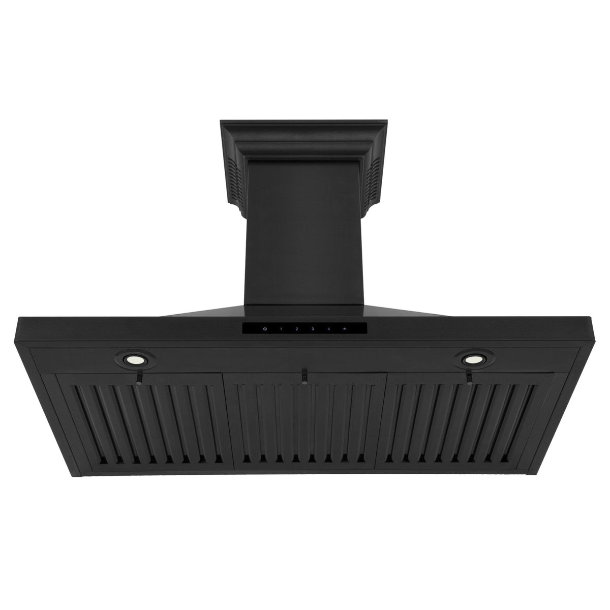 ZLINE Ducted Vent Wall Mount Range Hood in Black Stainless Steel with Built-in CrownSound Bluetooth Speakers (BSKBNCRN-BT)