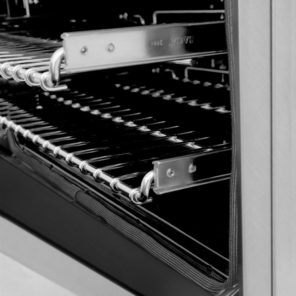 ZLINE 48 in. Kitchen Package with DuraSnow® Stainless Steel Dual Fuel Range and Convertible Vent Range Hood (2KP-RASSNRH48)