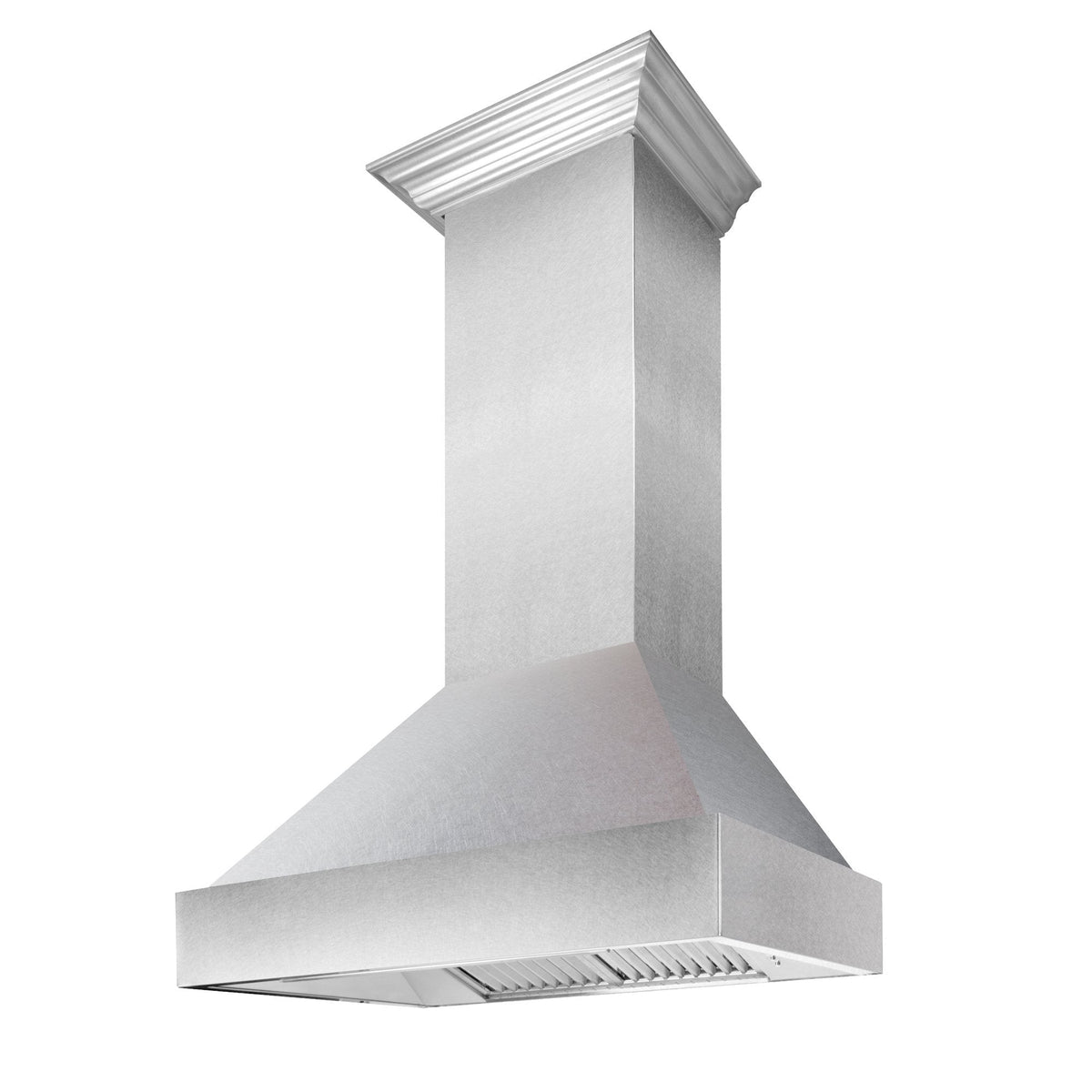 ZLINE Fingerprint Resistant Satin Stainless Steel Range Hood (8654SN) side, under.