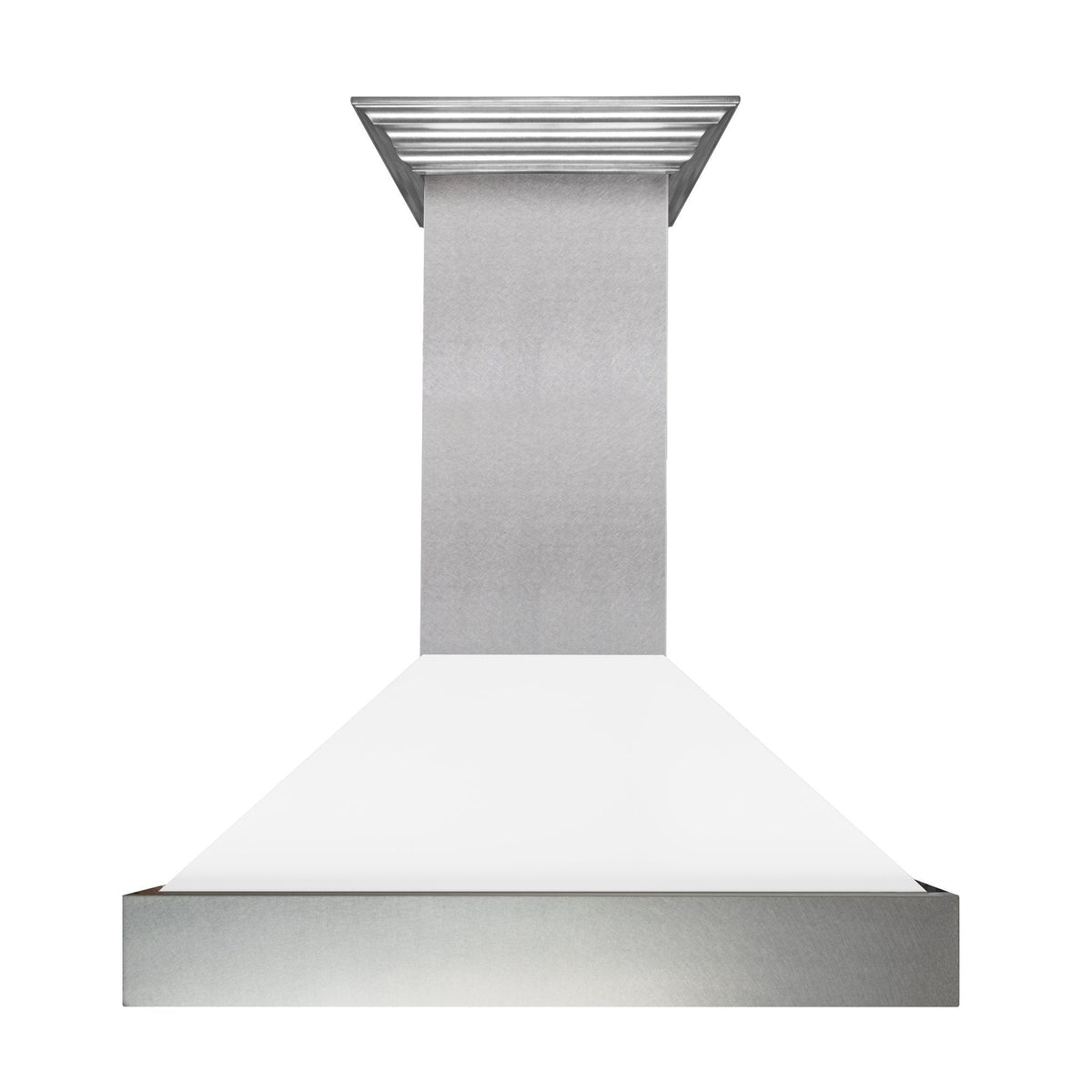 ZLINE 36 in. Kitchen Package with DuraSnow® Stainless Steel Dual Fuel Range with White Matte Door and Convertible Vent Range Hood (2KP-RASWMRH36)