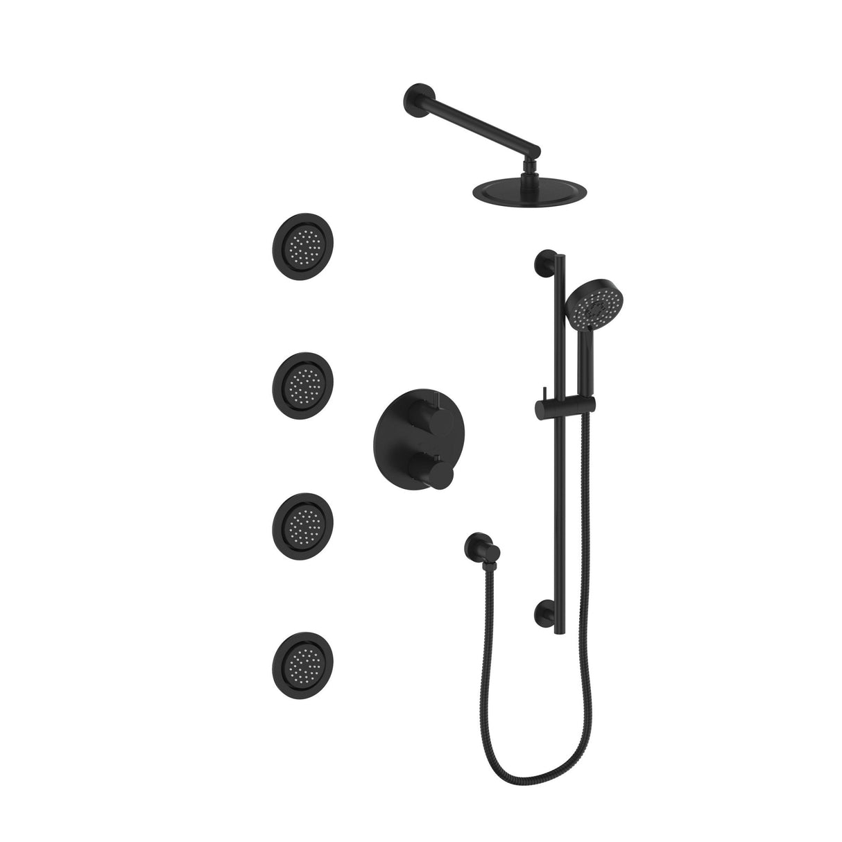 ZLINE Emerald Bay Thermostatic Shower System with Body Jets (EMBY-SHS-T3) in Matte Black
