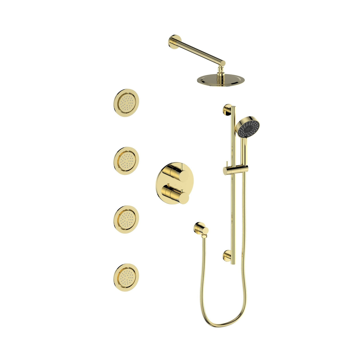 ZLINE Emerald Bay Thermostatic Shower System with Body Jets (EMBY-SHS-T3) in Polished Gold