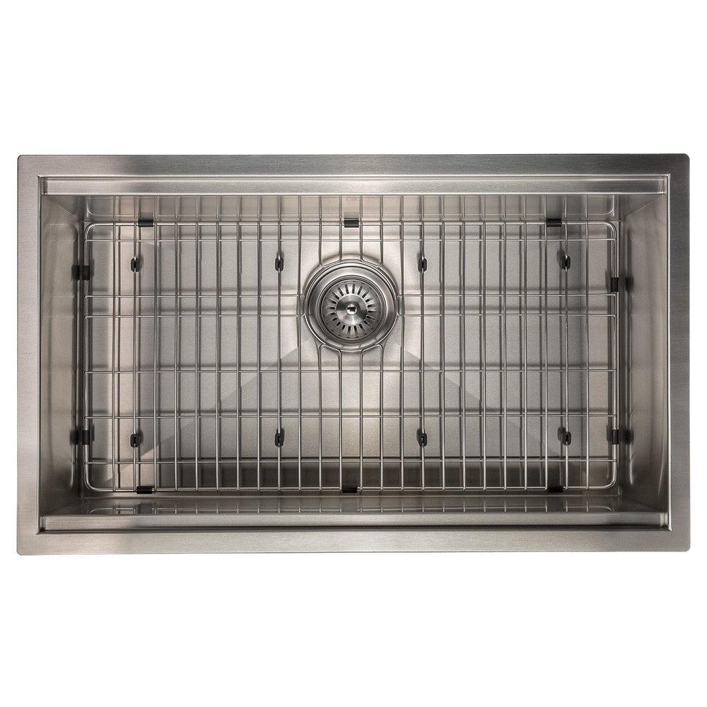 ZLINE Garmisch 30 in. Undermount Single Bowl Scratch Resistant Stainless Steel Kitchen Sink with Bottom Grid and Accessories (SLS-30S)