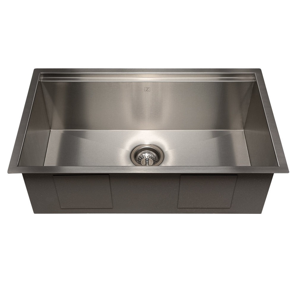 ZLINE Garmisch 30 in. Undermount Single Bowl Scratch Resistant Stainless Steel Kitchen Sink with Bottom Grid and Accessories (SLS-30S)