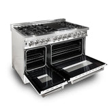 ZLINE 48 in. Professional Dual Fuel Range in Stainless Steel with White Matte Doors (RA-WM-48)