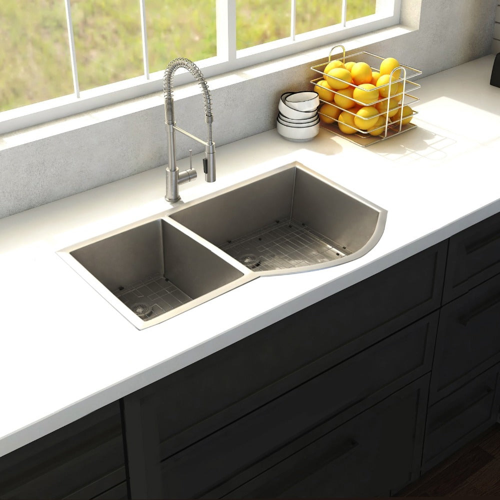ZLINE Cortina 33 in. Undermount Double Bowl Stainless Steel Kitchen Sink with Bottom Grid (SC70D-33)