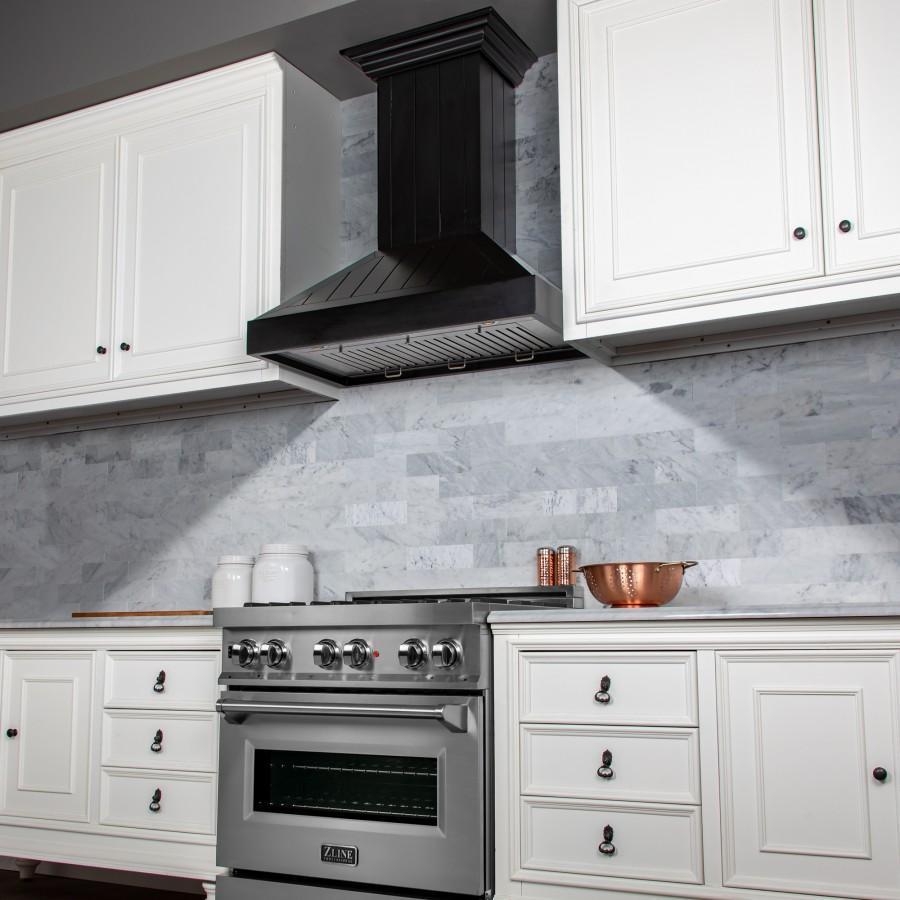 ZLINE Wooden Wall Mount Range Hood In Black (KPCC)