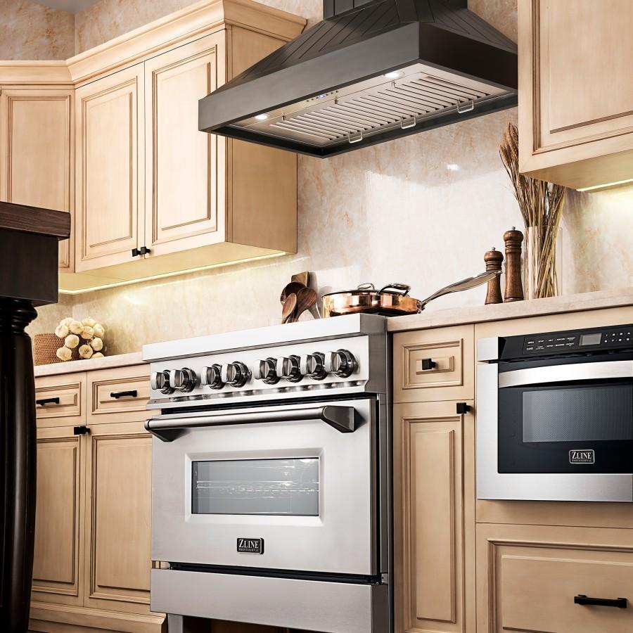 ZLINE Wooden Wall Mount Range Hood In Black (KPCC)