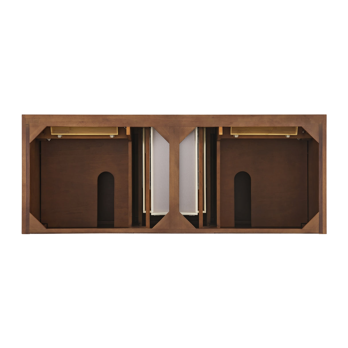 Lorelai 60" Double Vanity, Mid-Century Walnut w/ 3 CM Ethereal Noctis Silestone Top