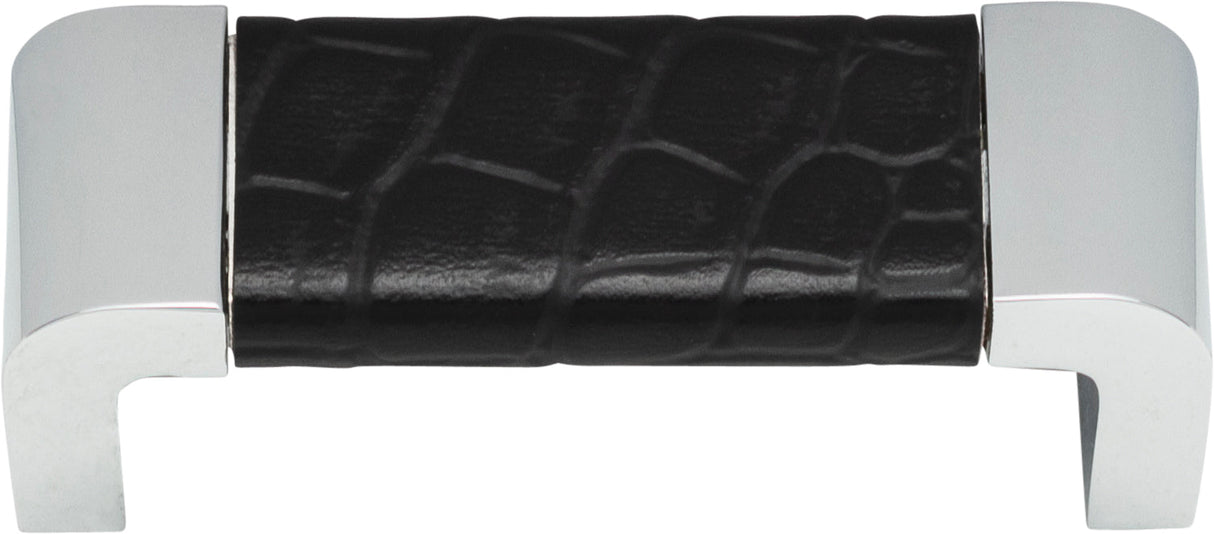 Atlas Homewares Paradigm Pull 3 Inch (c-c) CH & Black Croc Leather