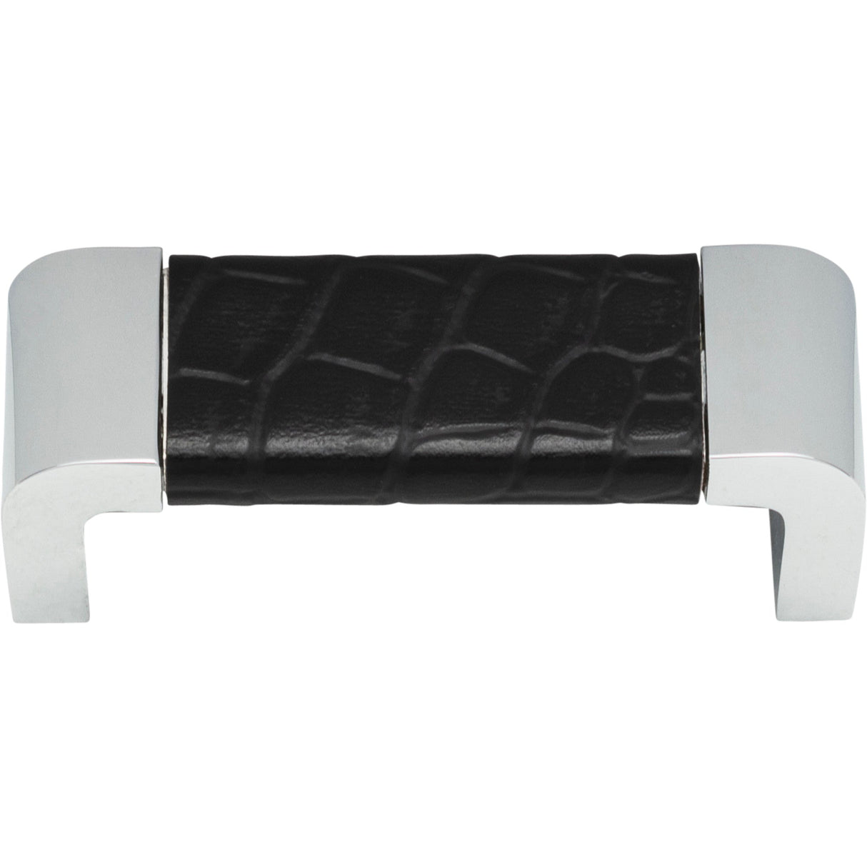Atlas Homewares Paradigm Pull 3 Inch (c-c) CH & Black Croc Leather