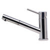 ALFI brand AB2025-PSS Solid Polished Stainless Steel Pull Out Single Hole Kitchen Faucet
