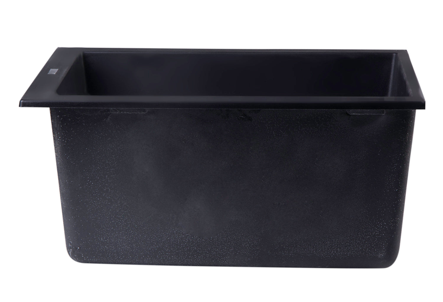 ALFI brand AB1720UM-BLA Black 17" Undermount Rectangular Granite Composite Kitchen Prep Sink