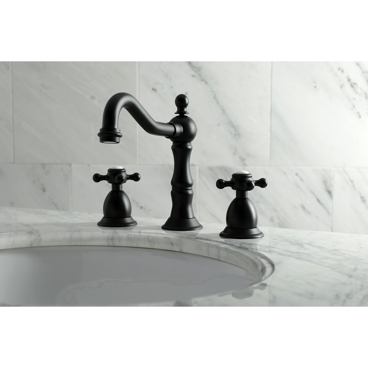 Kingston Brass KS1970BX 8 in. Widespread Bathroom Faucet, Matte Black