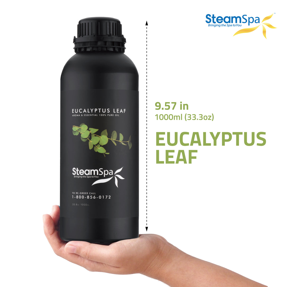 100% Natural Essence of Eucalyptus 1000ml Aromatherapy Bottle G-OILEUC1K