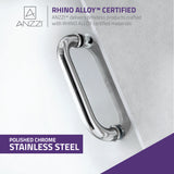 ANZZI SD-AZ09-01CH Fellow Series 24 in. by 72 in. Frameless Hinged Shower Door in Chrome with Handle