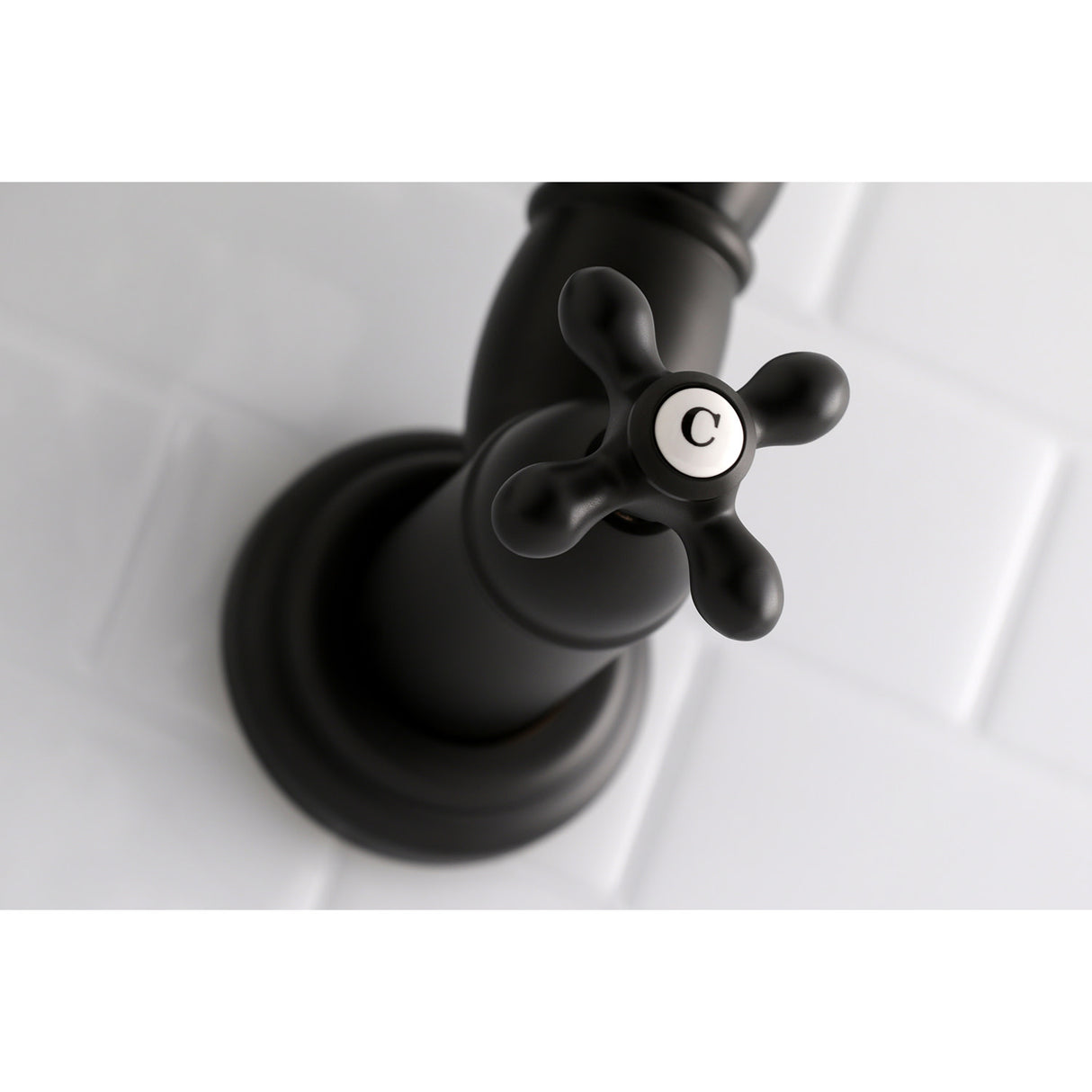Kingston Brass KS3100AX Restoration Wall Mount Pot Filler Kitchen Faucet, Matte Black