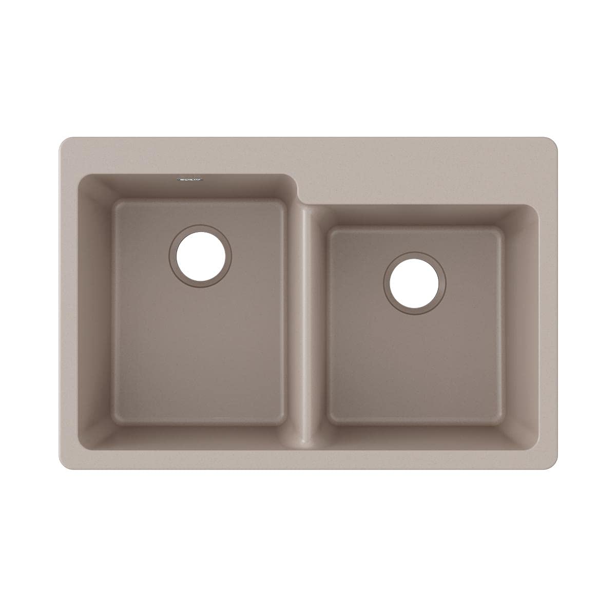 Elkay ELG250RGR0 Elkay Quartz Classic 33" x 22" x 9-1/2", Offset Double Bowl Drop-in Sink, Greige