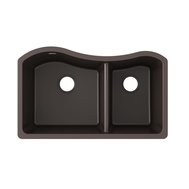 Elkay ELGHU3220RMC0 Elkay Quartz Classic 32-1/2" x 20" x 10", 60/40 Double Bowl Undermount Sink, Mocha