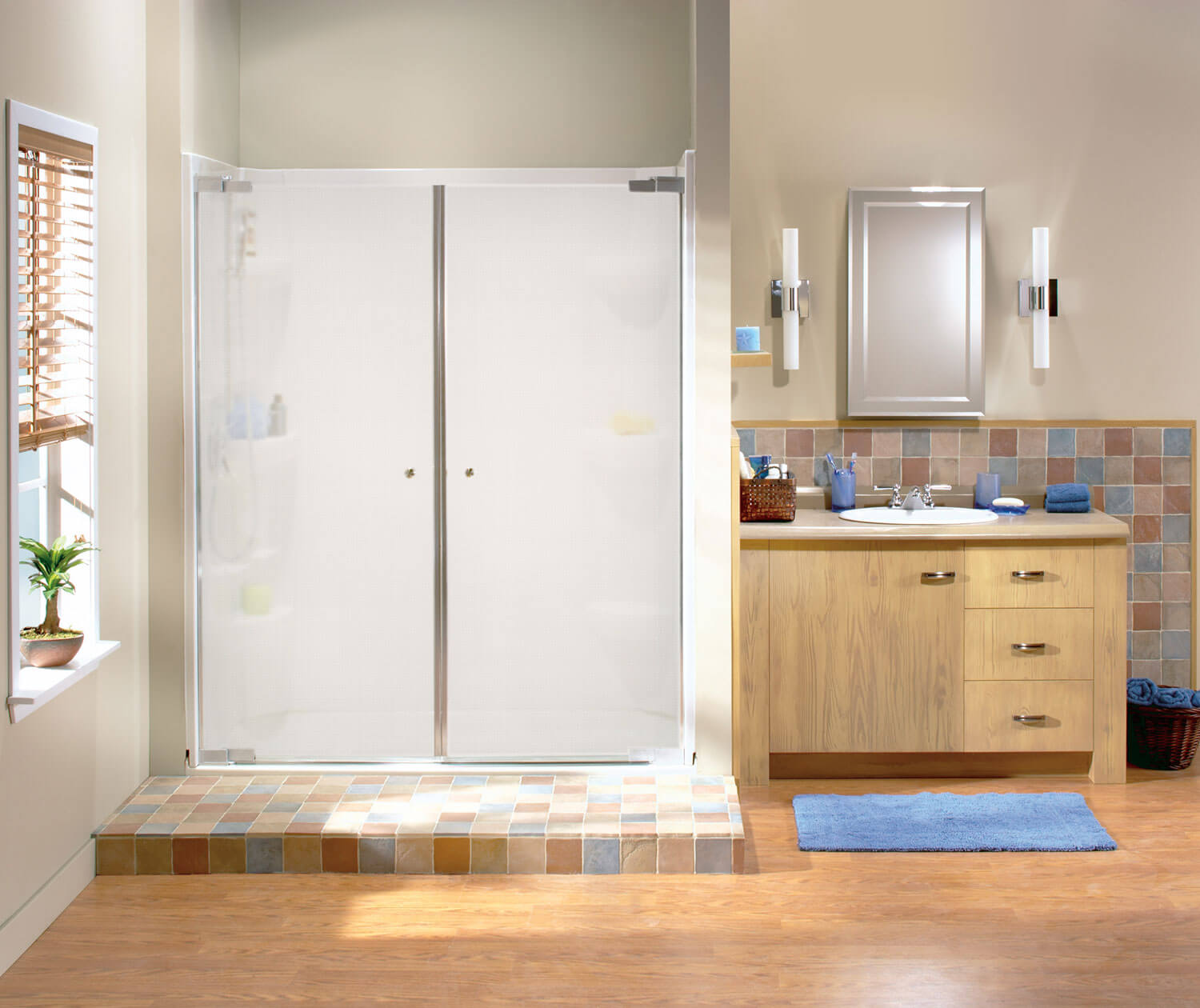 Kleara 2-panel Pivot Shower Door 51 ½-54 ½ x 69 in. 6 mm
