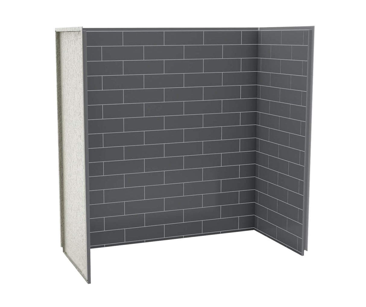 MAAX 103414-301-019 Utile 6030 Composite Direct-to-Stud Three-Piece Tub Wall Kit in Metro Thunder Grey