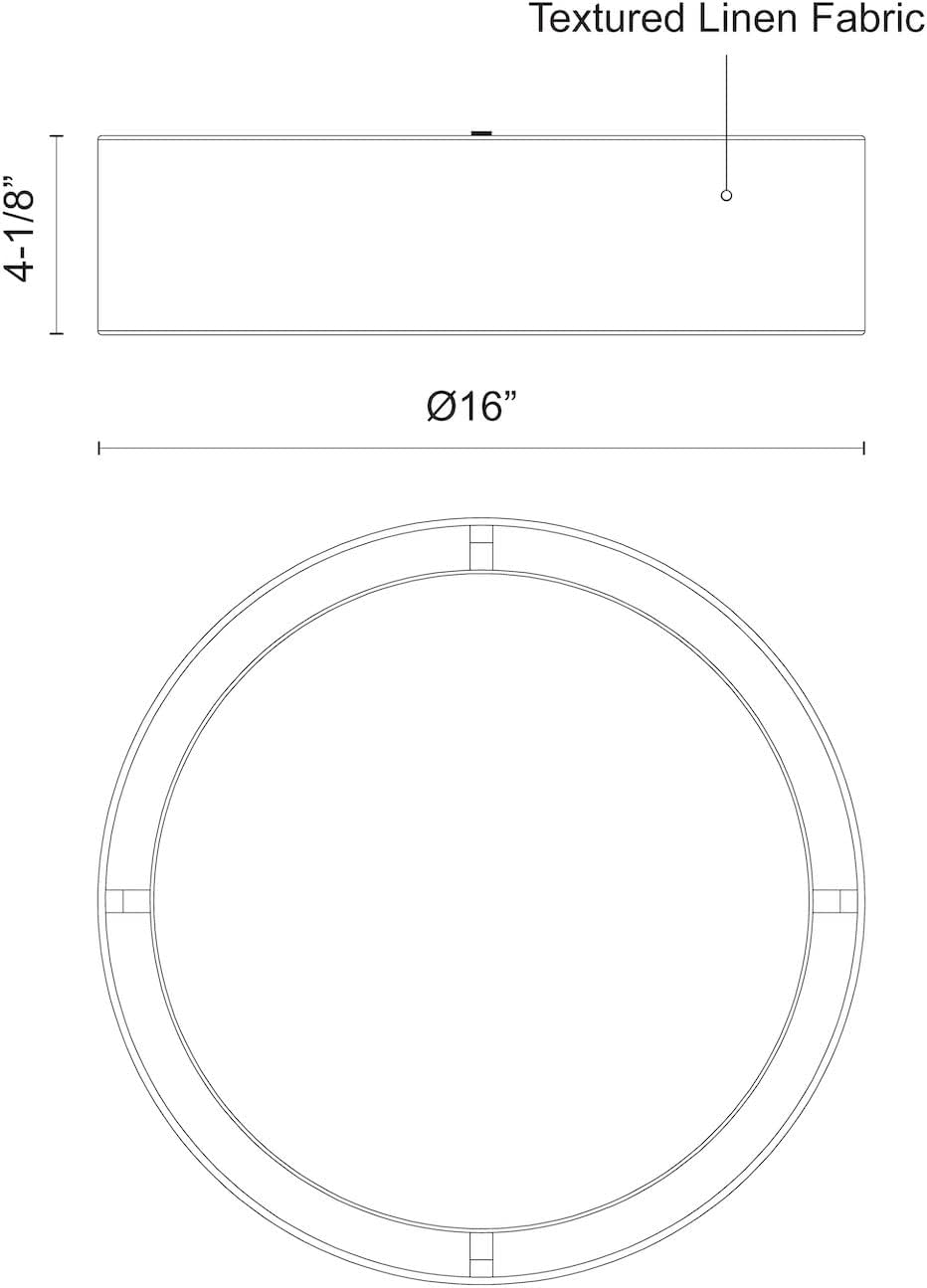 Kuzco Lighting FM7916-WH Dalton - 26W LED Flush Mount-4.13 Inches Tall and 16 Inches Wide, Finish Color: White