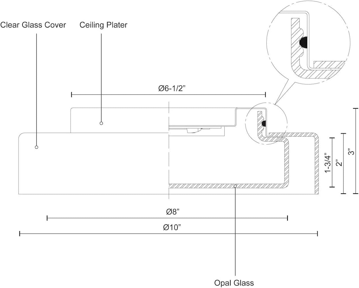 Kuzco Lighting FM48610 Aston - 13W LED Flush Mount-3 Inches Tall and 10 Inches Wide,