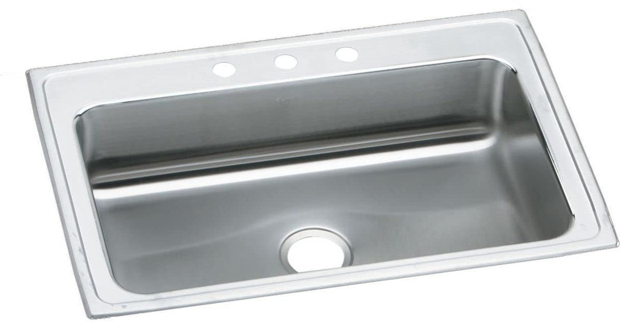 Elkay LRS33223 Elkay Lustertone Classic Stainless Steel 33" x 22" x 7-5/8", Single Bowl Drop-in Sink