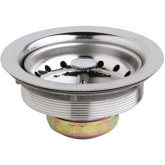 Elkay D1125 Dayton 3-1/2" Stainless Steel Drain with Removable Basket Strainer and Rubber Stopper