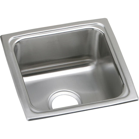 Elkay LFR1515 Elkay Lustertone Classic Stainless Steel 15" x 15" x 7-5/8", Single Bowl Drop-in Bar Sink