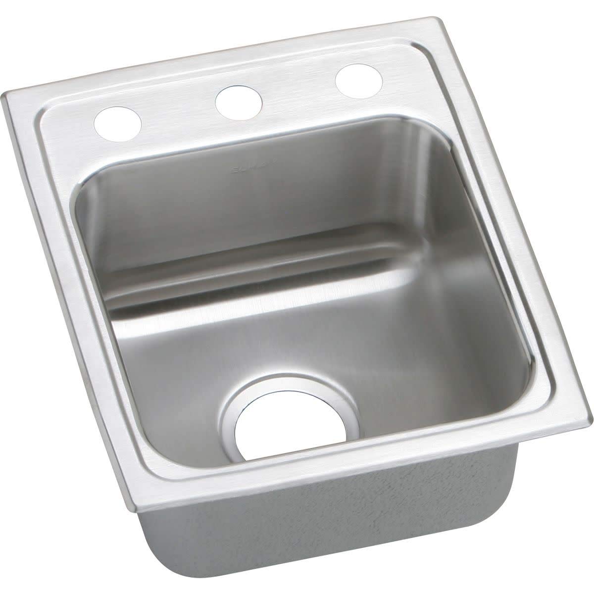 Elkay LRAD151760MR2 Elkay Lustertone Classic Stainless Steel 15" x 17-1/2" x 6", MR2-Hole Single Bowl Drop-in ADA Sink