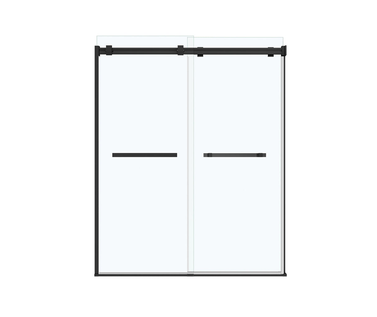 MAAX 136272-900-340-000 Duel 56-58 ½ x 70 ½-74 in. 8mm Bypass Shower Door for Alcove Installation with Clear glass in Matte Black