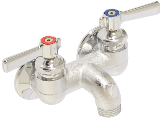 Elkay LK400 Elkay 4"-8-3/8" Adjustable Centers Wall Mount Faucet with Bucket Hook Spout 2" Lever Handles Rough Chrome