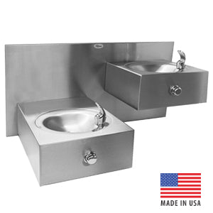 Filtrine 90-HL-4 Dual Bowl Drinking Fountain, Satin Finish, Filtrine, Bottle Filler, Water Fountain - POSHHAUS