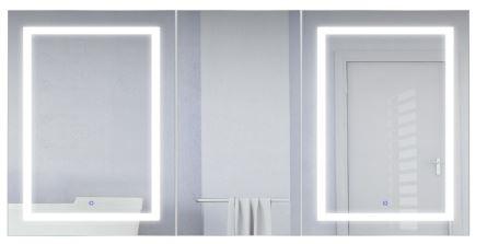 Krugg Svange 6636D LLR LED Medicine Cabinet 66"x36" Recessed or Surface Mount Mirror Cabinet w/Dimmer & Defogger + 3X Makeup Mirror Inside & Outlet + USB, Krugg, Krugg - POSHHAUS