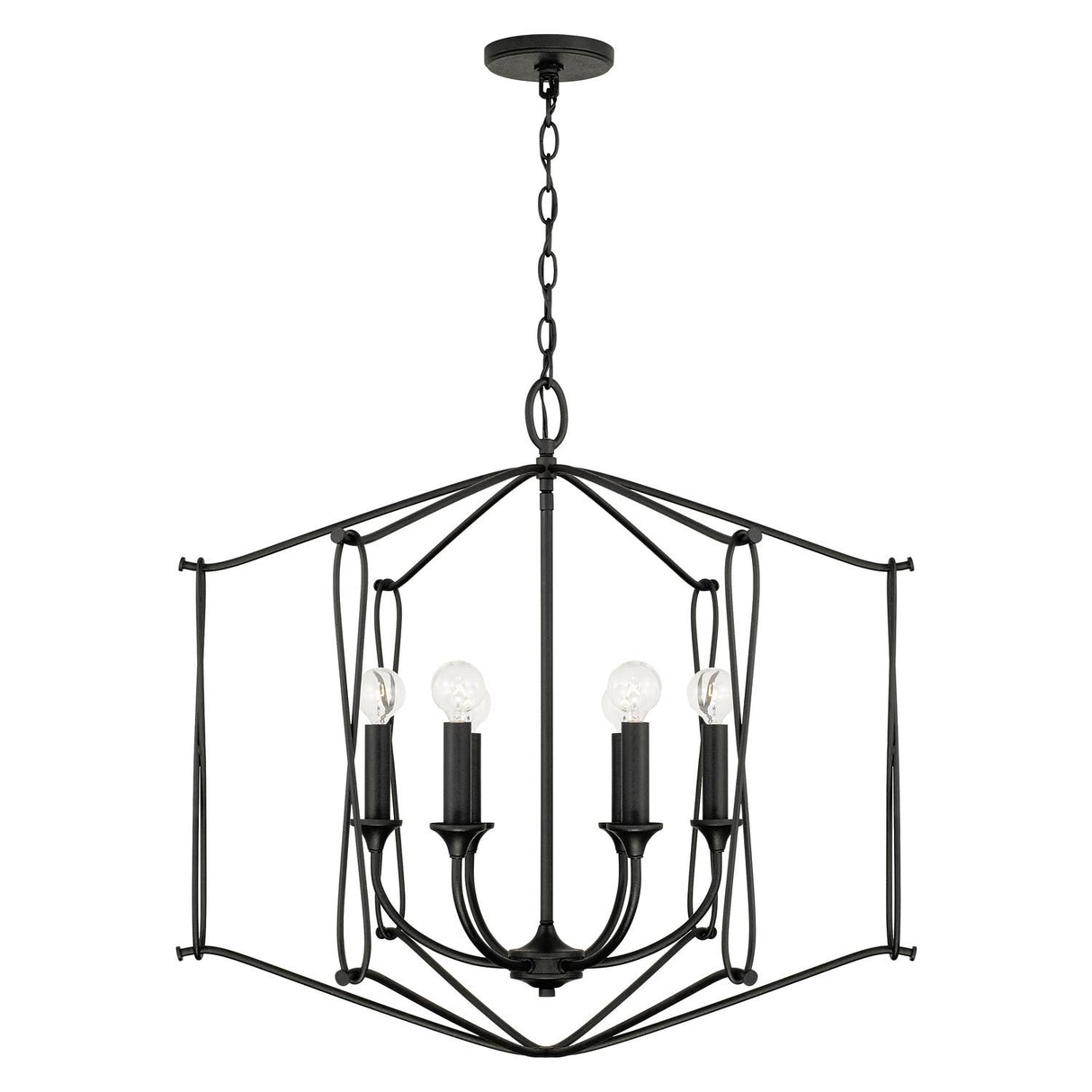 Capital Lighting 541661BI Bentley 6 Light Foyer Black Iron