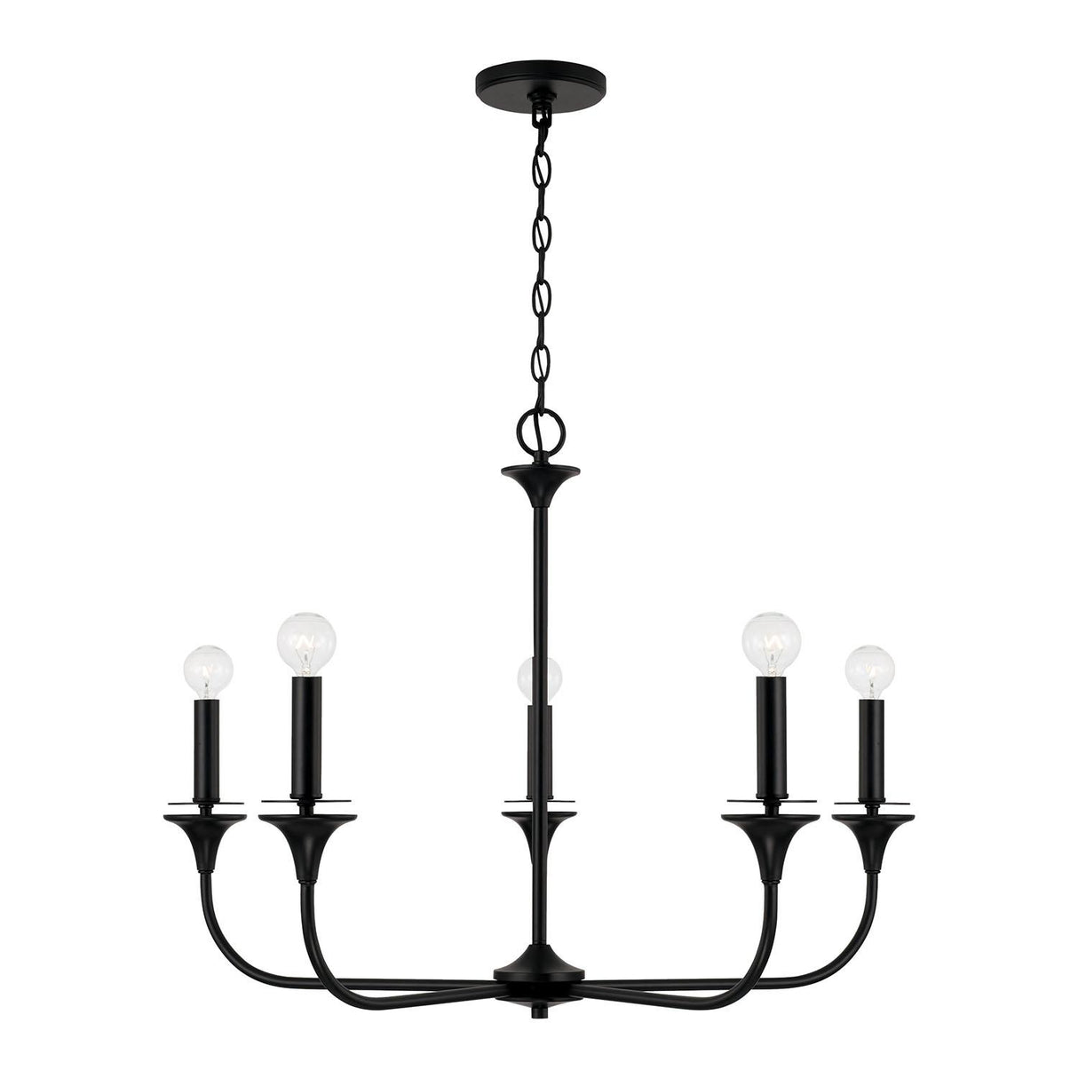 Capital Lighting 448951MB Presley 5 Light Chandelier Matte Black