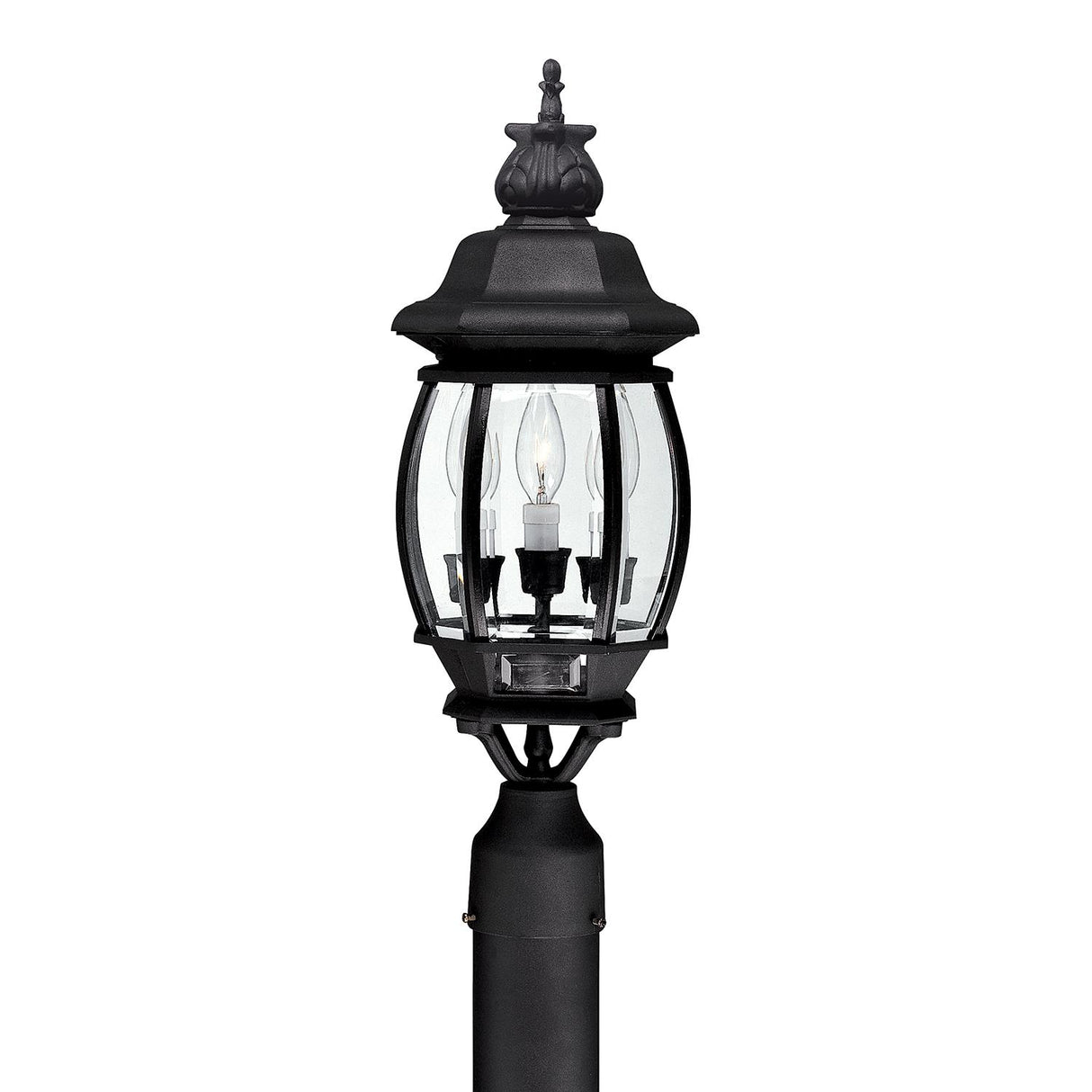 Capital Lighting 9865BK French Country 3 Light Outdoor Post Lantern Black