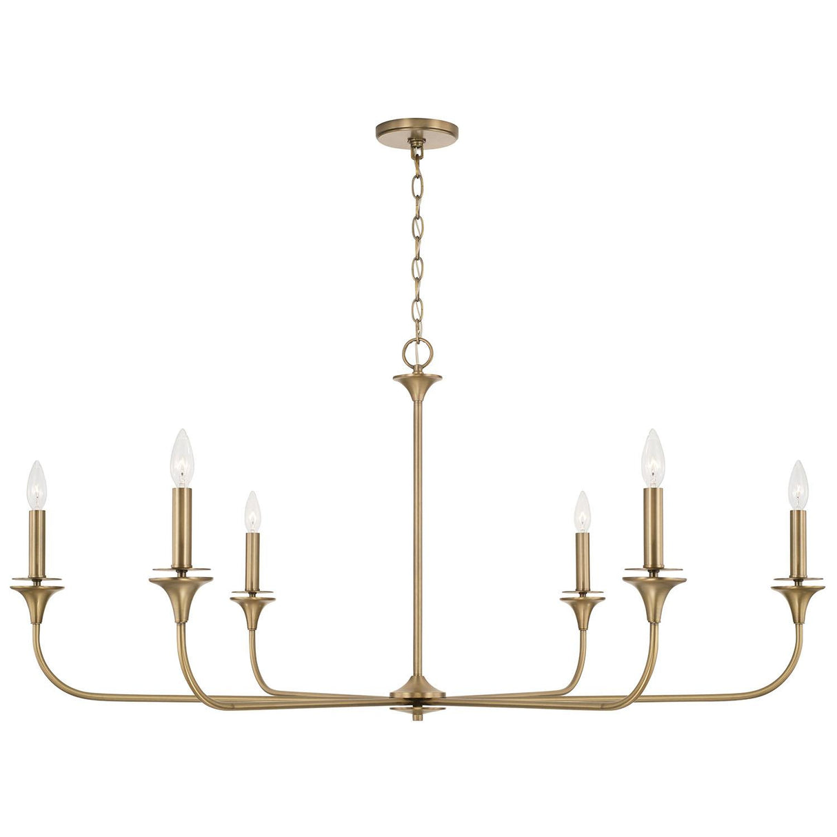Capital Lighting 448961AD Presley 6 Light Chandelier Aged Brass