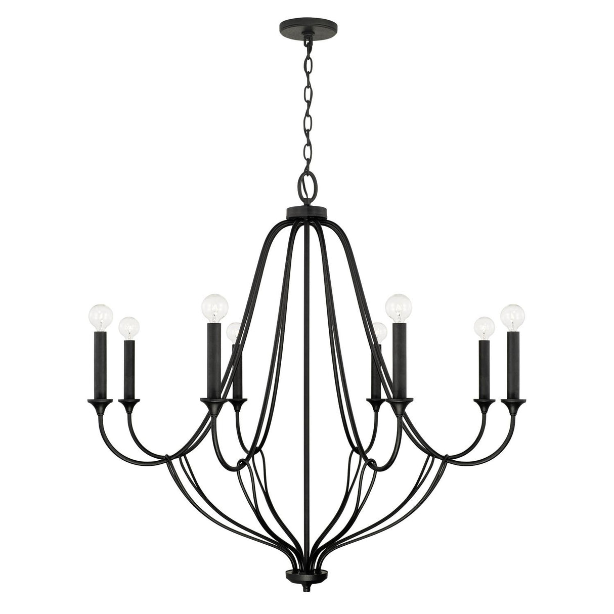 Capital Lighting 441681BI Bentley 8 Light Chandelier Black Iron