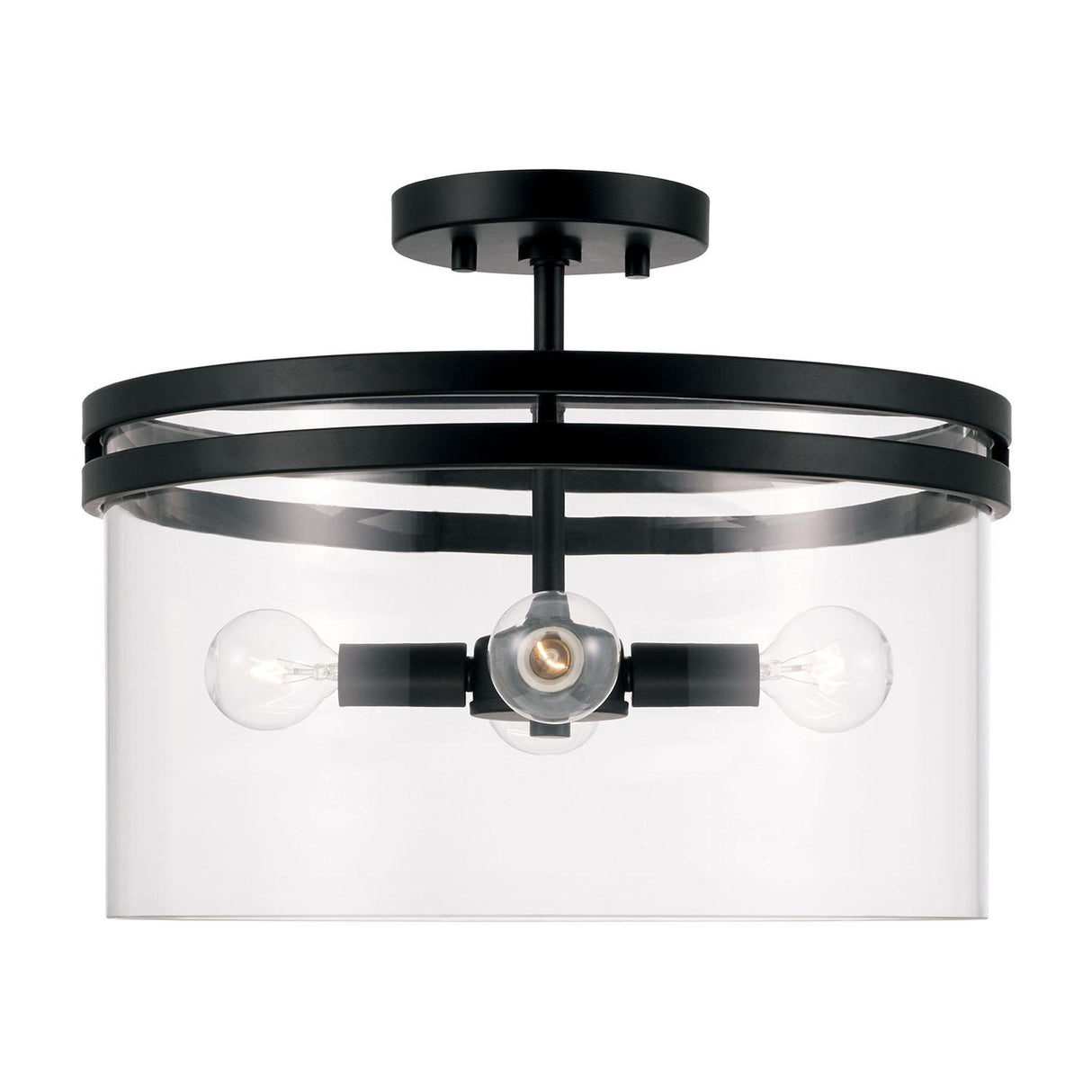 Capital Lighting 248741MB Fuller 4 Light Dual Mount Semi-Flush/Pendant Matte Black
