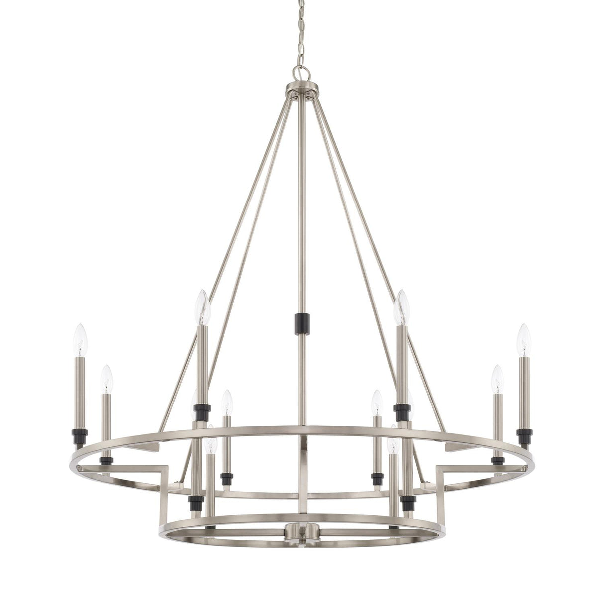 Capital Lighting 425201BT Tux 12 Light Chandelier Black Tie
