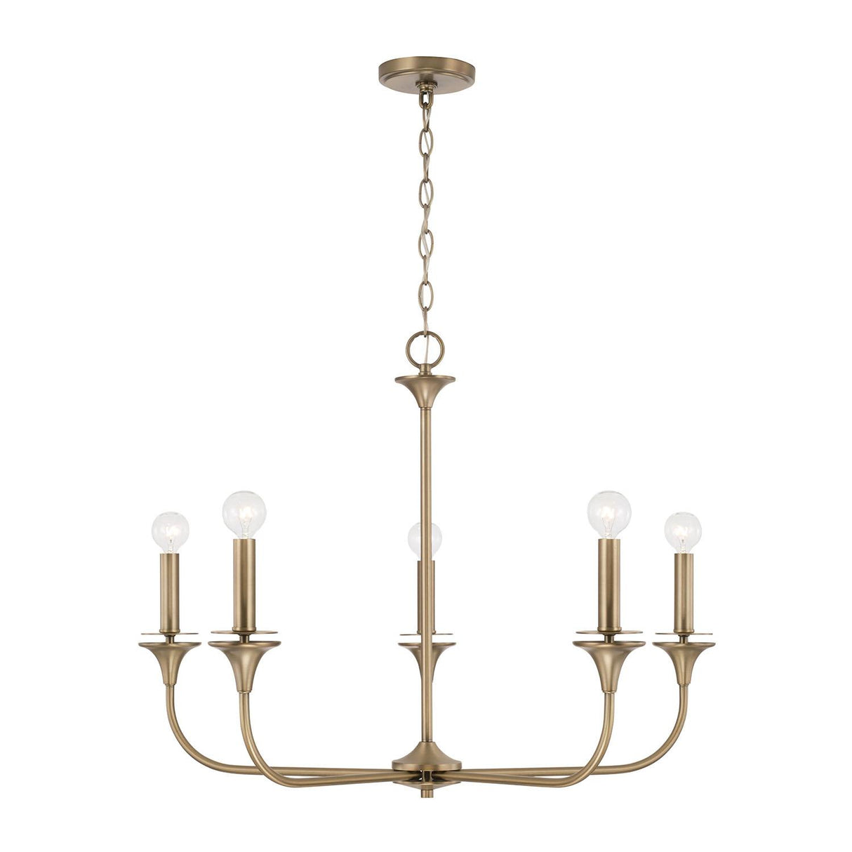 Capital Lighting 448951AD Presley 5 Light Chandelier Aged Brass