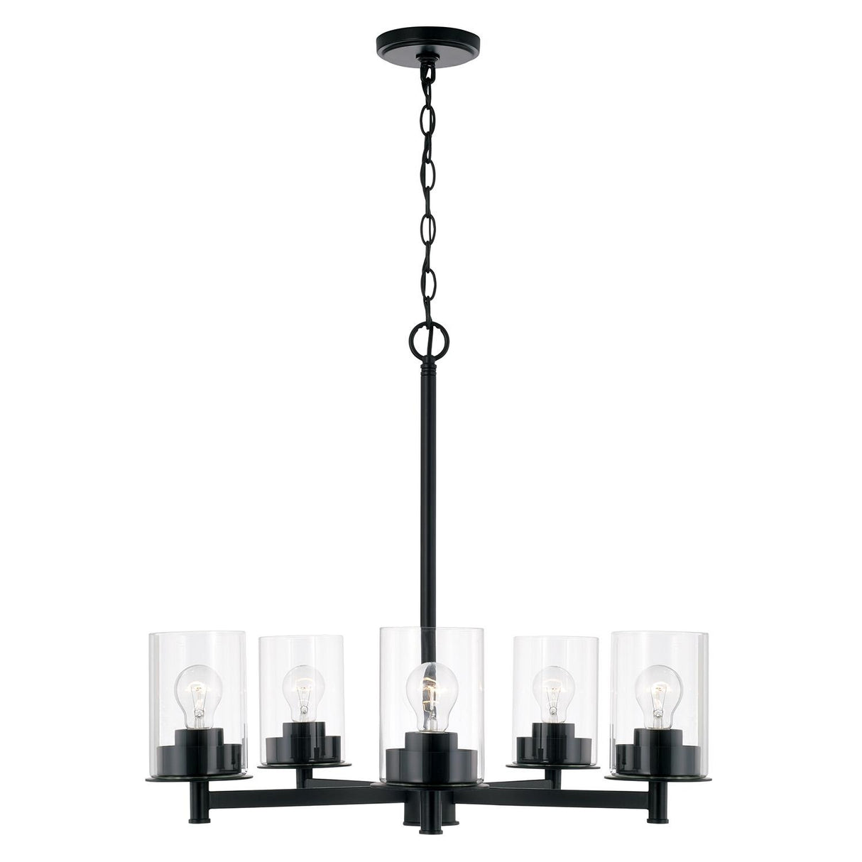 Capital Lighting 446851MB-532 Mason 5 Light Chandelier Matte Black