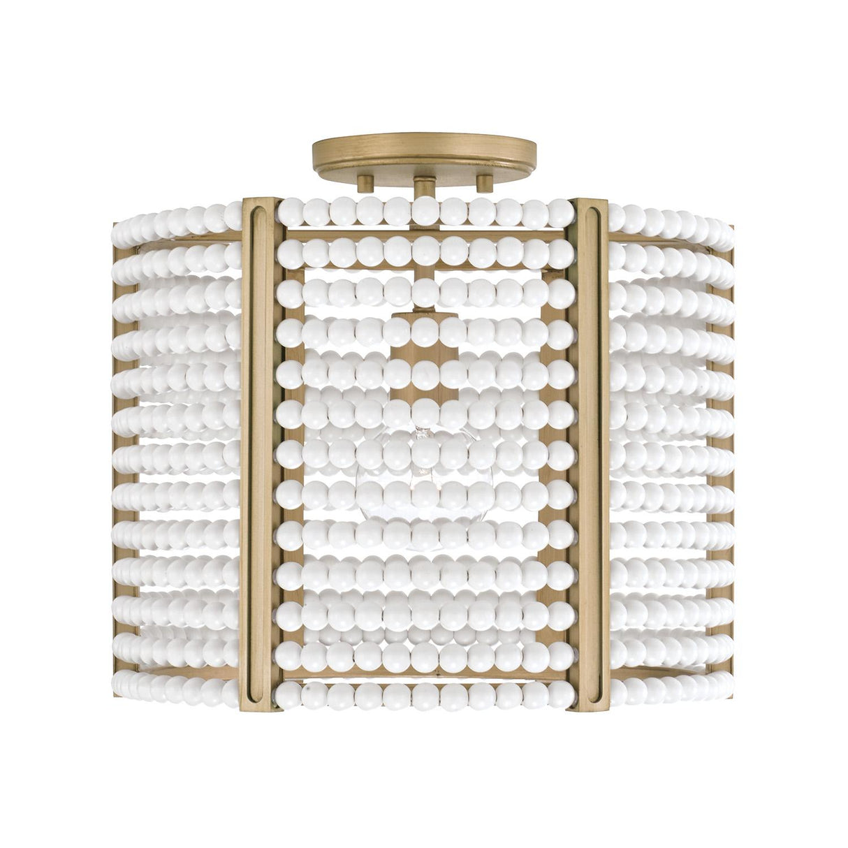 Capital Lighting 247111AP Brynn 1 Light Semi-Flush Aged Brass Painted