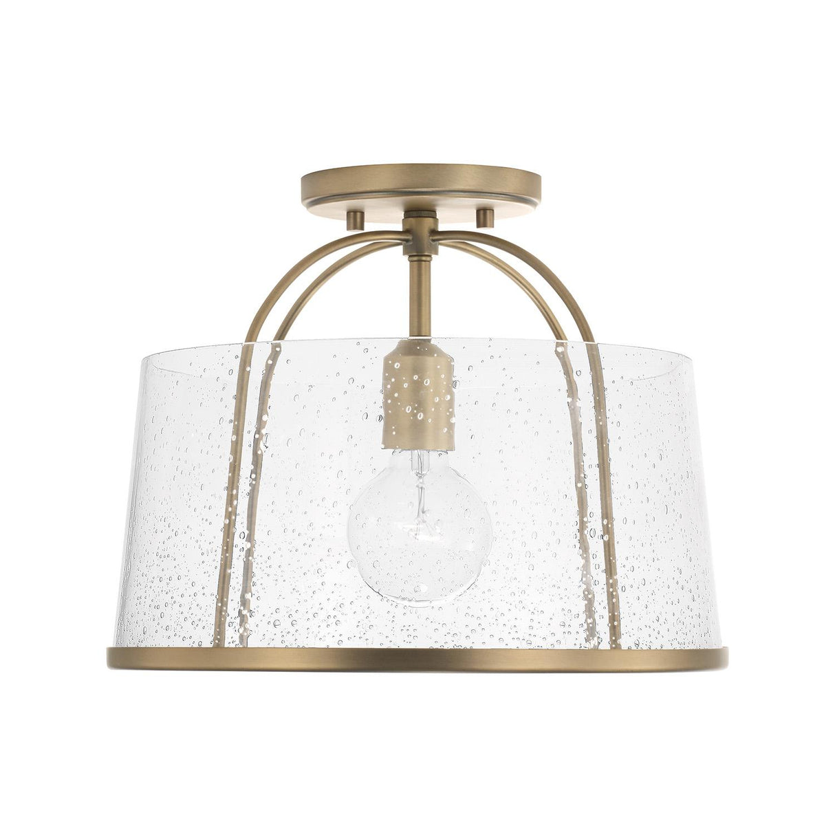 Capital Lighting 247011AD Madison 1 Light Semi-Flush Aged Brass