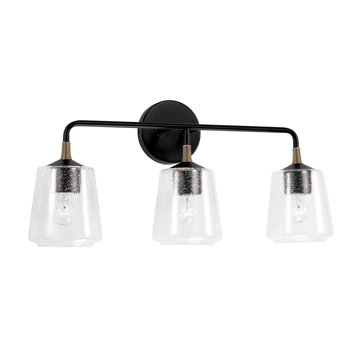 Capital Lighting 145631KB-530 Amara 3 Light Vanity Matte Black with Brass