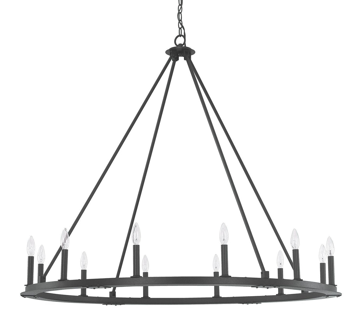 Capital Lighting 4912BI-000 Pearson 12 Light Chandelier Black Iron